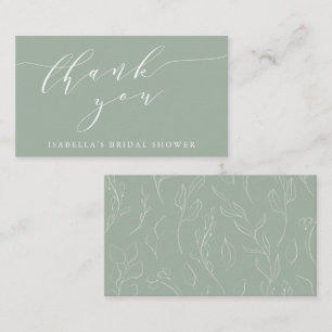 Salbei-Botanical-Script-Brautabschieds-Geschenk Begleitkarte