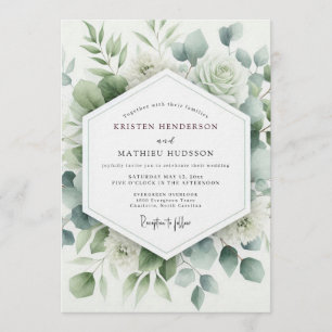 Salbei Botanische Aquarell-Hochzeit Einladung