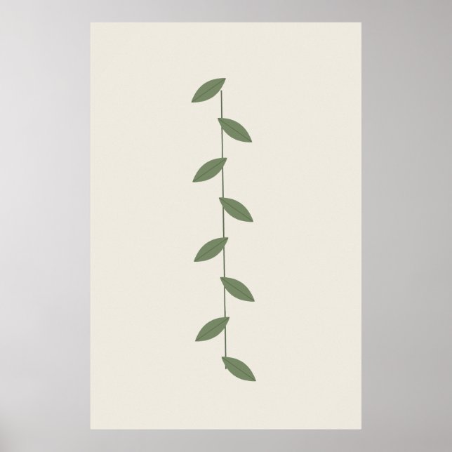 Salbei-Botanischer-Blattdruck-Wandkunst Poster (Vorne)