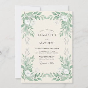 Salbei-Botanischer Blütenhochzeit Einladung