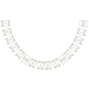 Salbei-Chinoiserie-Vintage-Blumen-Baby-Shower-Deko Wimpelkette