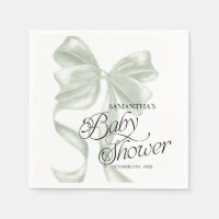 Salbei-Coquette-Bogen-Baby-Shower-Party-Servietten
