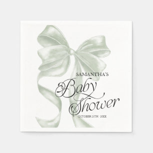 Salbei-Coquette-Bogen-Baby-Shower-Party-Servietten Serviette