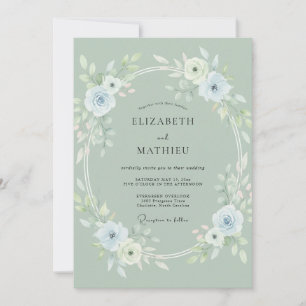 Salbei-Eisblatt-Hochzeit Einladung