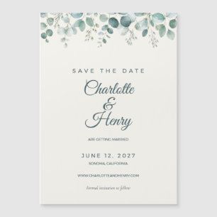Salbei-Eukalyptus-Hochzeit-Save-the-Date-Magnet Magnetkarte