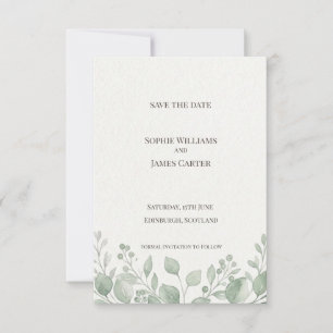 Salbei-Eukalyptus-Save-the-Date-Karte Save The Date