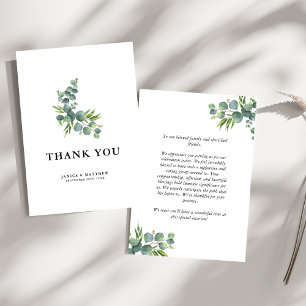 Salbei-Eukalyptus-Wald-Hochzeit Dankeskarte