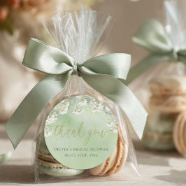 Salbei Floral Brautparty Dankeschön-Aufkleber Runder Aufkleber