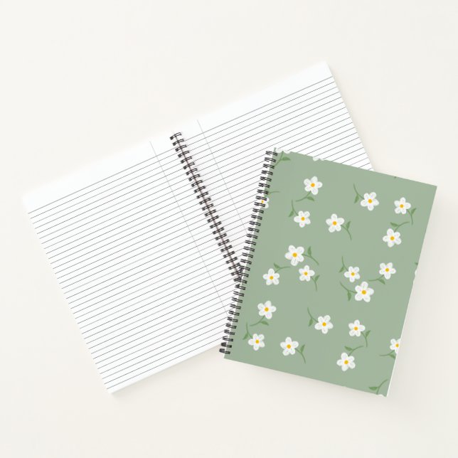Salbei Gänseblümchen Blumen Notizbuch | Handgezeic (Innenseite)