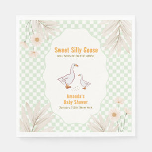 Salbei-Gingham-Daisy-Boho-Alberner-Gans-Baby-Party Serviette