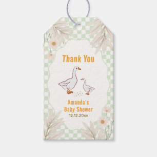 Salbei Gingham Daisy Boho Verrückte Gans Baby Show Geschenkanhänger