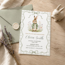 Salbei-Gingham-Hasen-Baby-Party