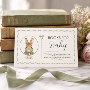 Salbei-Gingham-Kaninchens-Baby-Party Begleitkarte
