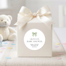 Salbei-Gingham-Schleife Danke Baby-Party