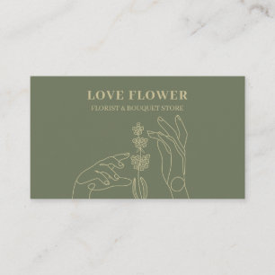 Salbei Gold Florist Botanische Hände Halten Visitenkarte