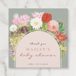Salbei Green Boho Bloom Cactus Baby Shower Geschenkanhänger