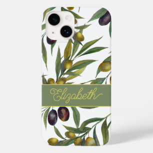 Salbei-Grün-Aquarell-Französisches-Land-Oliven-Mus Case-Mate iPhone 14 Hülle