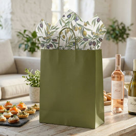 Salbei-Grün-Aquarell-französisches-Land-Oliven-Mus Seidenpapier