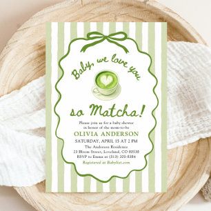 Salbei Grün Baby Wir lieben dich so Matcha Babypar Einladung