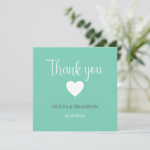 Salbei Grün Blau Hochzeit Danke Notizkarte