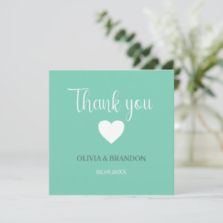 Salbei Grün Blau Hochzeit Danke Notizkarte