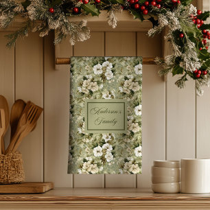 Salbei-Grün-Chic-Dekor personalisierte Blumenhandt Geschirrtuch
