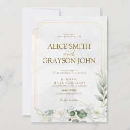 Salbei-Grün Elegante Boho-Floral-Moderne Hochzeit Einladung