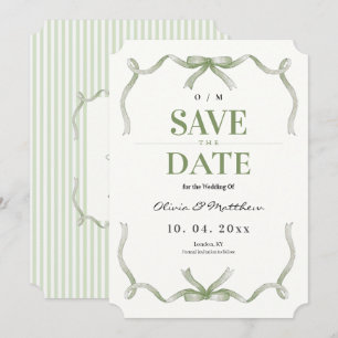 Salbei-Grün Elegante & Moderne Hochzeit Save The Date