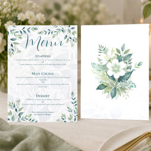 Salbei Grün Elfenbein Eukalyptus Hochzeitsmenükart Menükarte