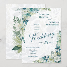 Salbei Grün Eukalyptus Elfenbein Hochzeit Einladung