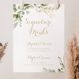 Salbei-Grün-Eukalyptus-Gold-Signature-Drinks  Poster