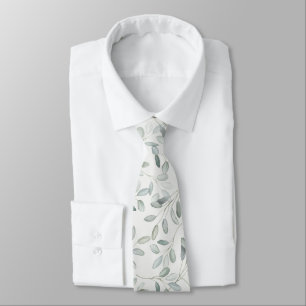 Salbei-Grün-Eukalyptus-Zweig-Aquarell-Hochzeit Krawatte