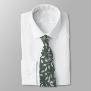 Salbei-Grün-Eukalyptus-Zweig-Aquarell-Hochzeit Krawatte