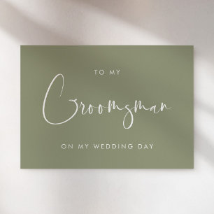Salbei-grün Für meinen Trauzeugen Hochzeitstag Kar Einladung