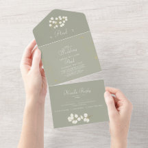 Salbei-Grün-Gold-Blätter-Grünzeug-Hochzeit Alles i