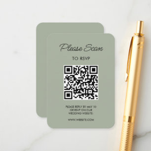 Salbei-Grün Hochzeit RSVP Modern Minimalistisch Ei Begleitkarte