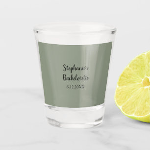 Salbei-Grün-Hochzeits-Junggesellinnen-Abschiedsges Schnapsglas