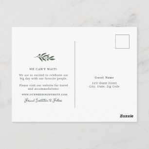 Salbei-Grün-Oliven-Hochzeit Termin merken Postkarte