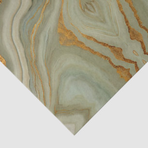 Salbei-Grün-Onyx mit Gold Seidenpapier
