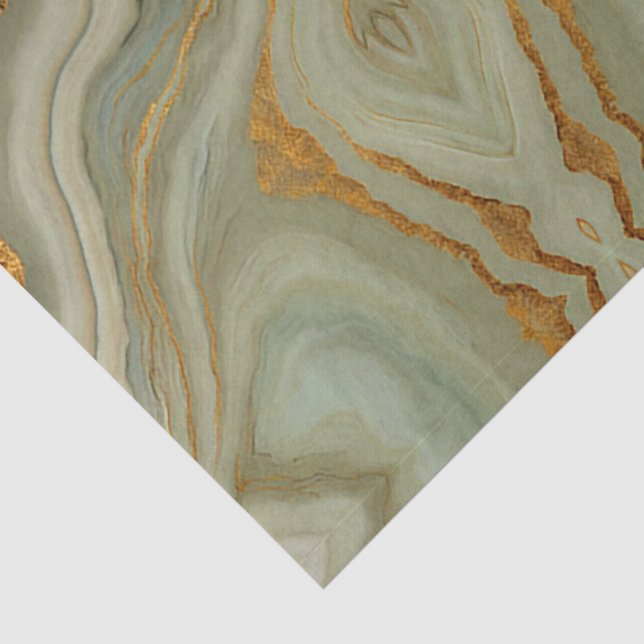 Salbei-Grün-Onyx mit Gold  Seidenpapier (Detail)