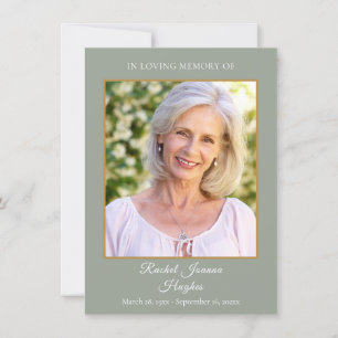 Salbei-Grün-Trauer-Gedenkfoto-Gebetskarten