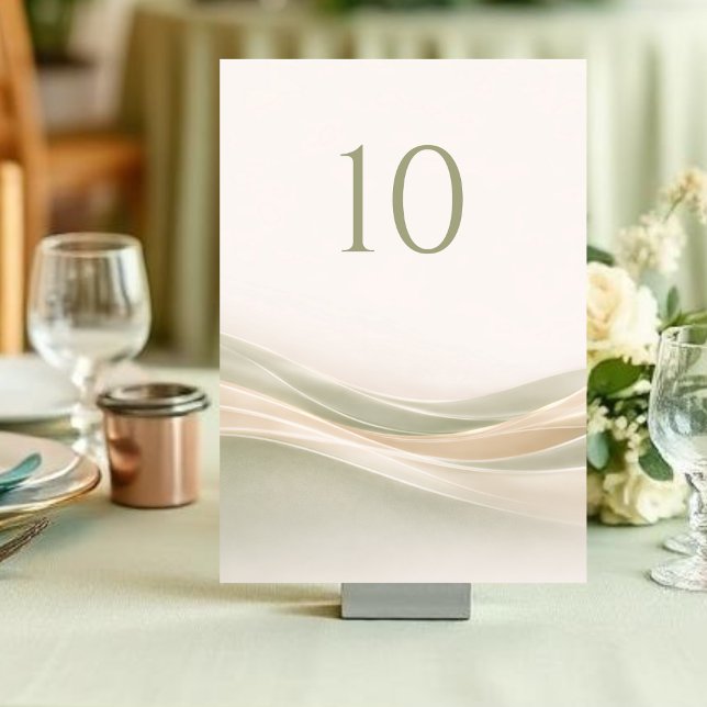 Salbei-Grün und Elfenbein Hochzeitstisch-Nummer Tischnummer (Sage Green and Ivory Wedding Table Number)