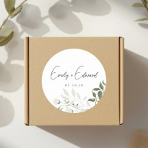 Salbei-Grün und weiße florale Hochzeitsteckhülle