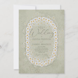 Salbei-Grün Weiße Gardenien Boho-Hochzeit Einladung