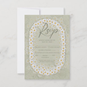 Salbei Grün Weiße Gardenien Boho  RSVP Karte