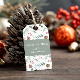 Salbei-Grünes Feiertags-Geschenk-Tag Geschenkanhänger