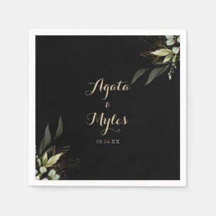 Salbei Grünzeug Eukalyptus Gold Hochzeitsserviette Serviette
