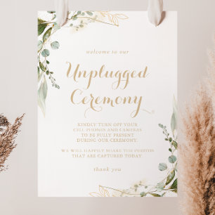 Salbei Grünzeug Eukalyptus Gold Unplugged Zeremoni Poster