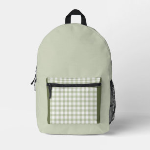 Salbei & Jägergrün Gingham Trend-Rucksack Bedruckter Rucksack