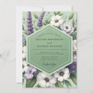 Salbei-Lavendel-Wiesen-Hochzeit Einladung